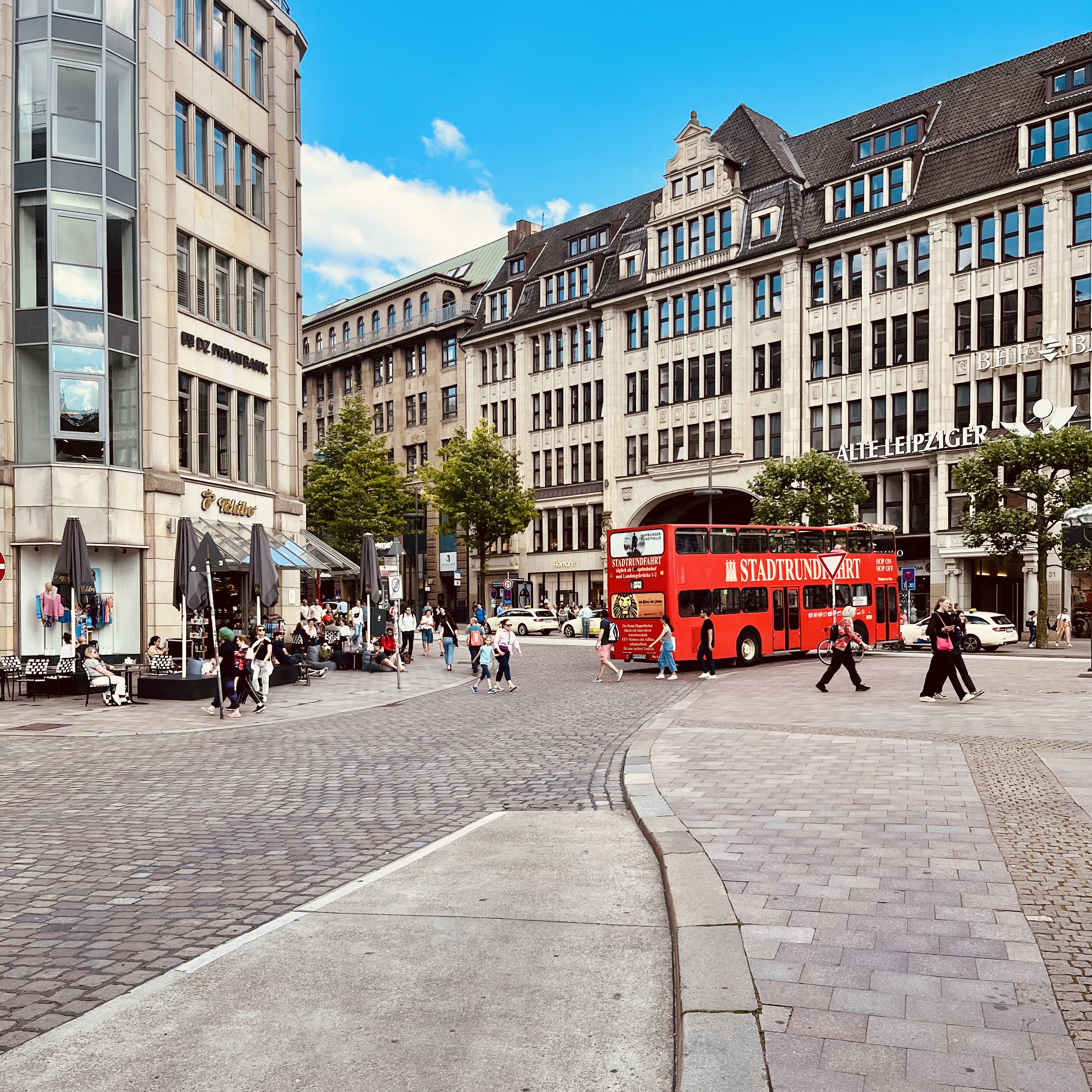 Wandering the streets of Hamburg.